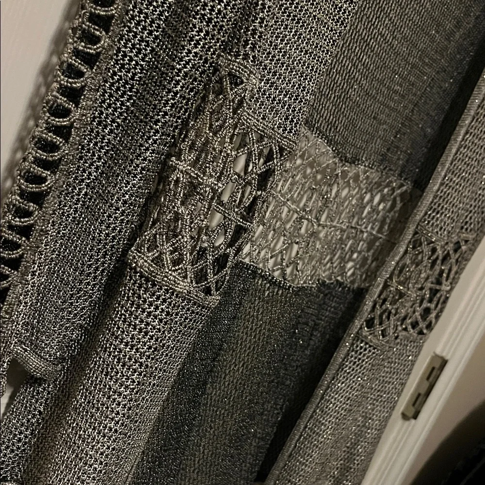 Vintage Lillie Rubin Metallic Silver Open Knit Cardigan - Picture 3 of 4